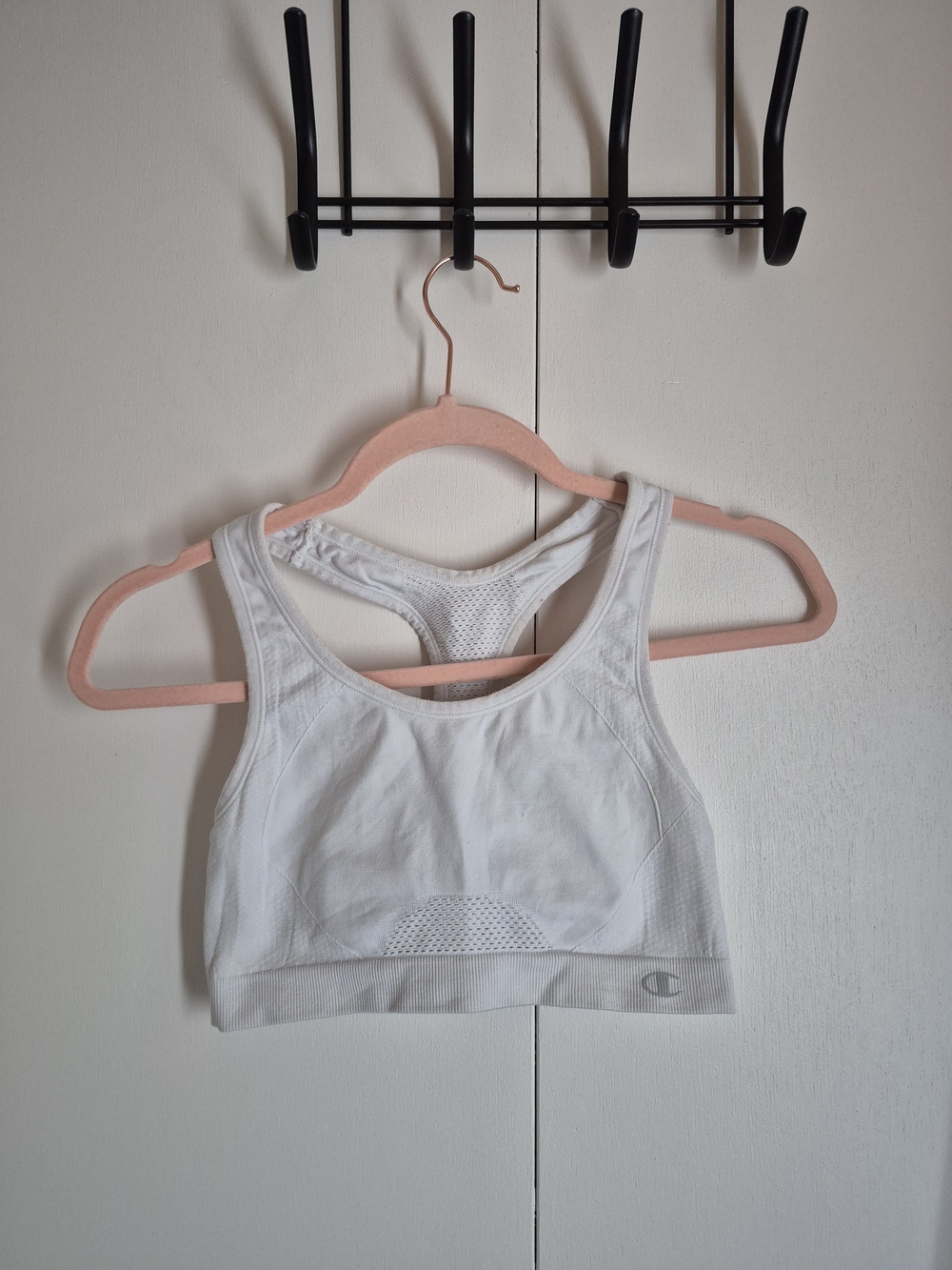 White Champion Racerback Sports Bra